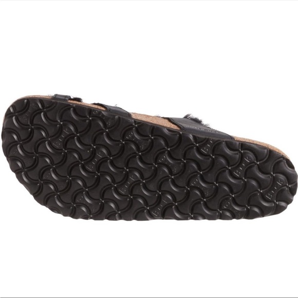 NWT Birkenstock Black Mayari Shearling lined Sandals Leather size 39 8 - Picture 4 of 10